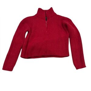 Art Class Cherry Red Ribbed Turtleneck